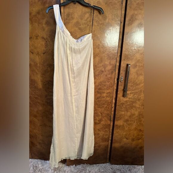 Susie Mooratoff one shoulder maxi champagne dress - Picture 1 of 8
